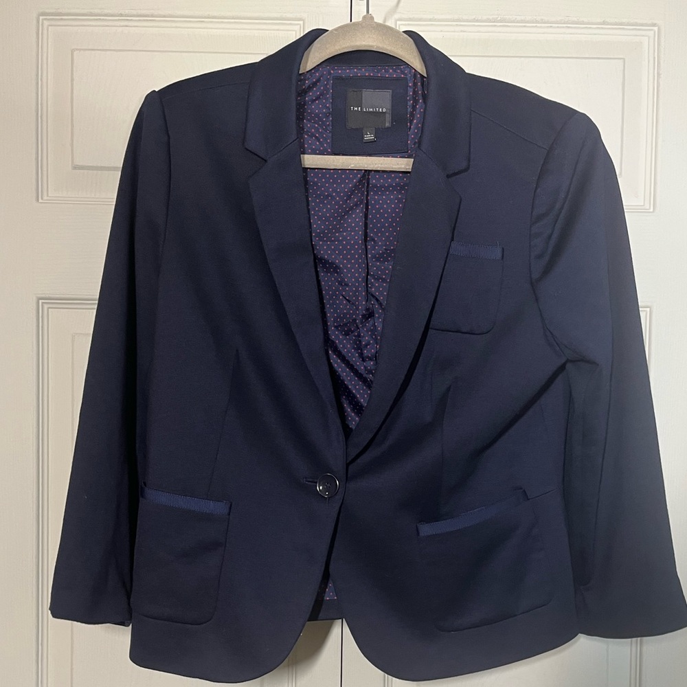 The Limited Blue Blazer with Red Dot Lining